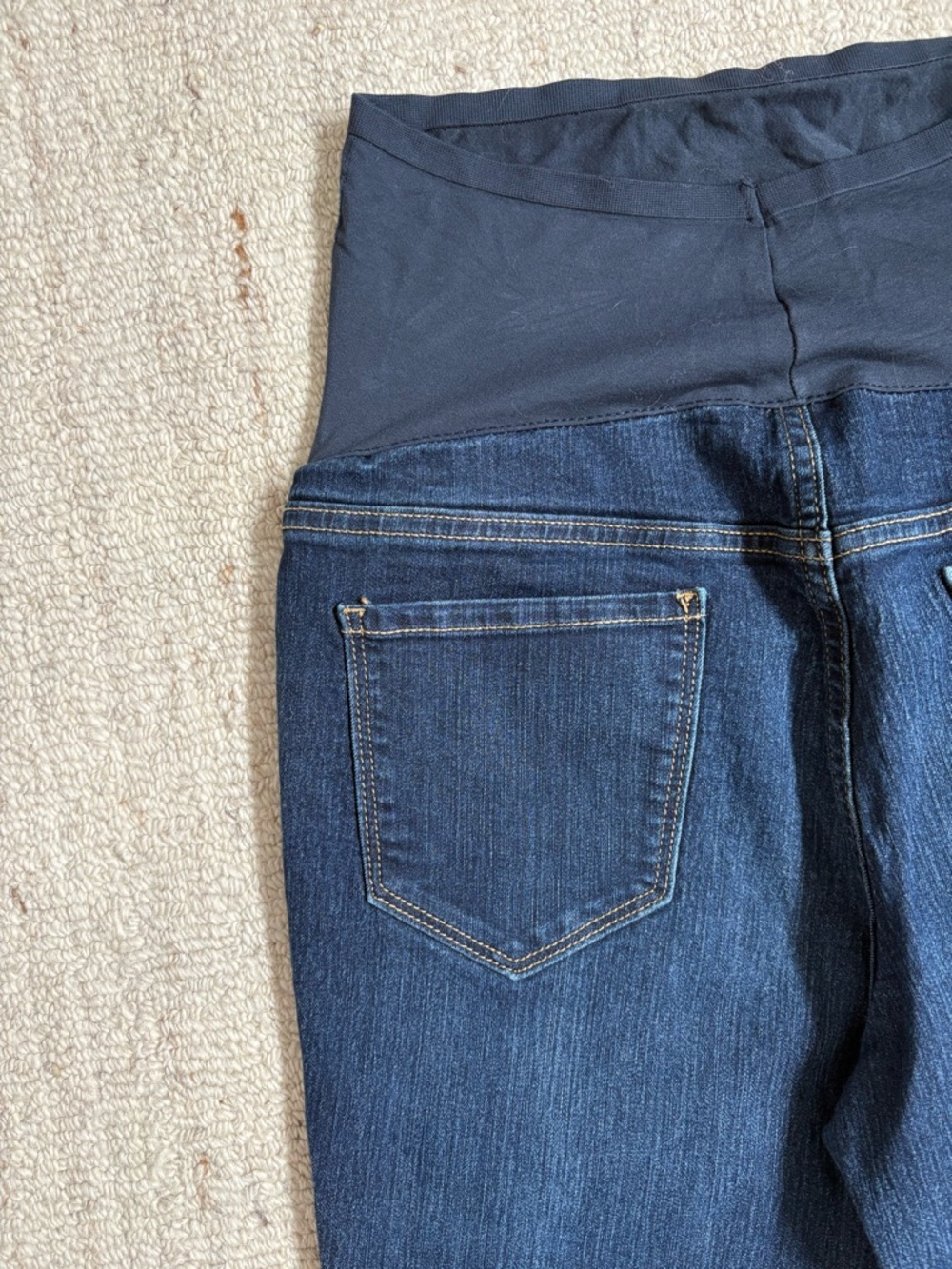 Old Navy Maternity Dark Wash Skinny Ankle Jeans Over Belly Panel Size 8 Regular - Picture 4 of 9
